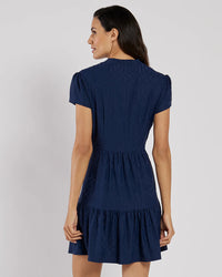 Ginger Dress Jacquard -  Garden Gate Navy