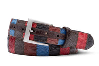 Vertical Patchwork Matte Alligator Belt