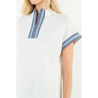 Short Sleeve Gingham Patterned Top THML