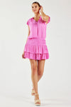 Zoey  Pleated Mini Dress - Pink