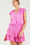Zoey  Pleated Mini Dress - Pink