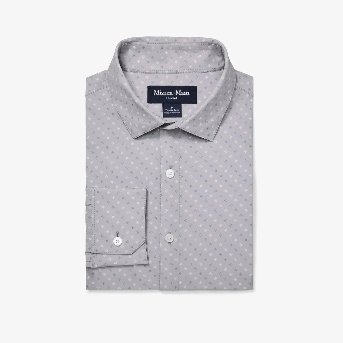 Leeward Dress Shirt - Silver Dotted Diamond (ONLINE ONLY) Mizzen + Main
