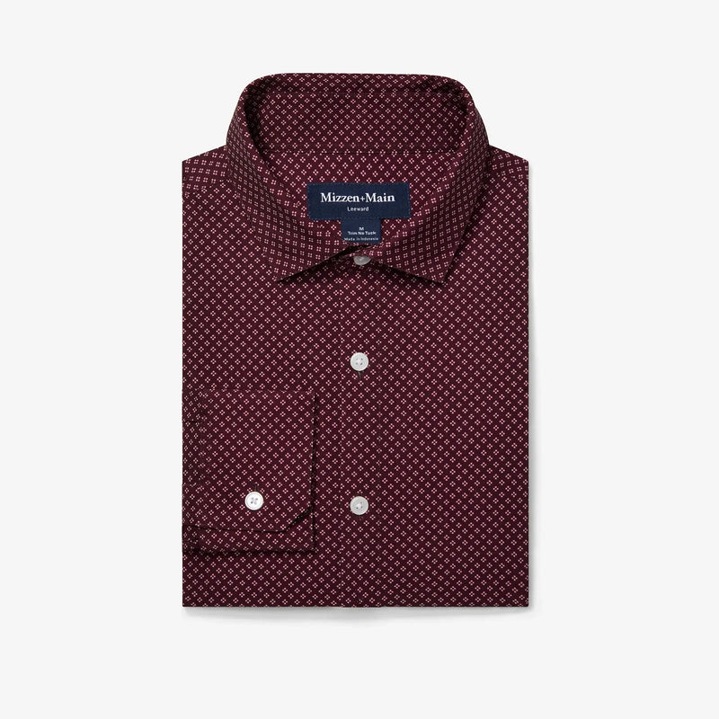 Leeward Dress Shirt - Wine Clover (ONLINE ONLY) Mizzen + Main
