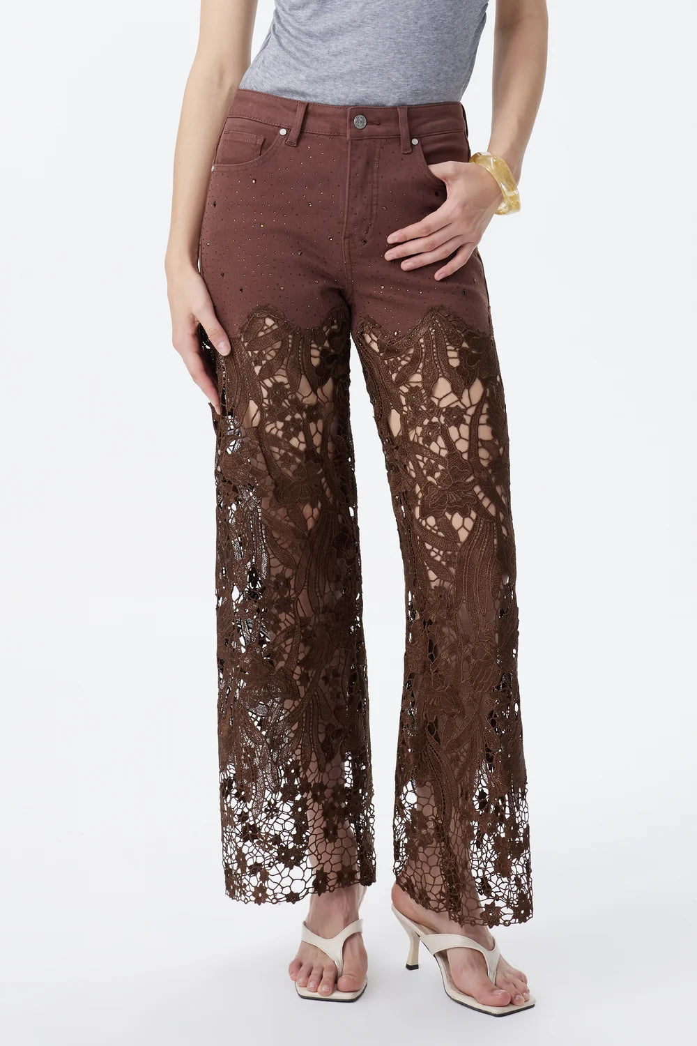 Chocolate Lace High Rise Jeans