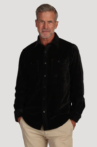 Cozy Cut Stretch Viceroy Velvet Shirt - Black True Grit