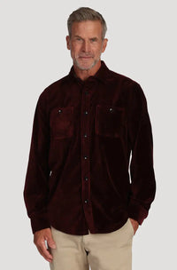 Cozy Cut Stretch Viceroy Velvet Shirt - Wine True Grit