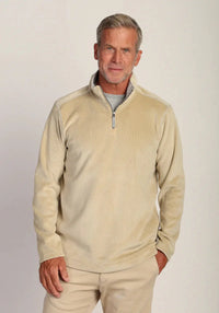 Apres Lux Sueded Cord 1/4 Zip Pullover - Stone True Grit