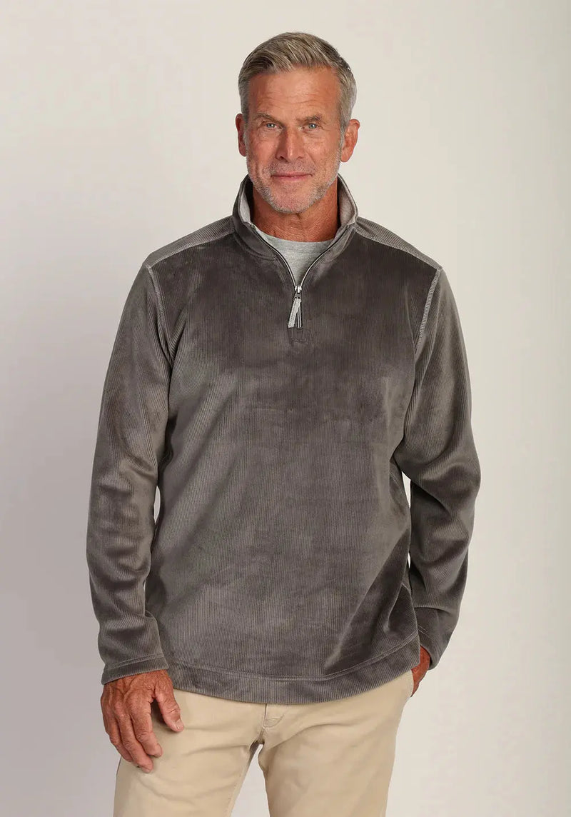 Apres Lux Sueded Cord 1/4 Zip Pullover True Grit