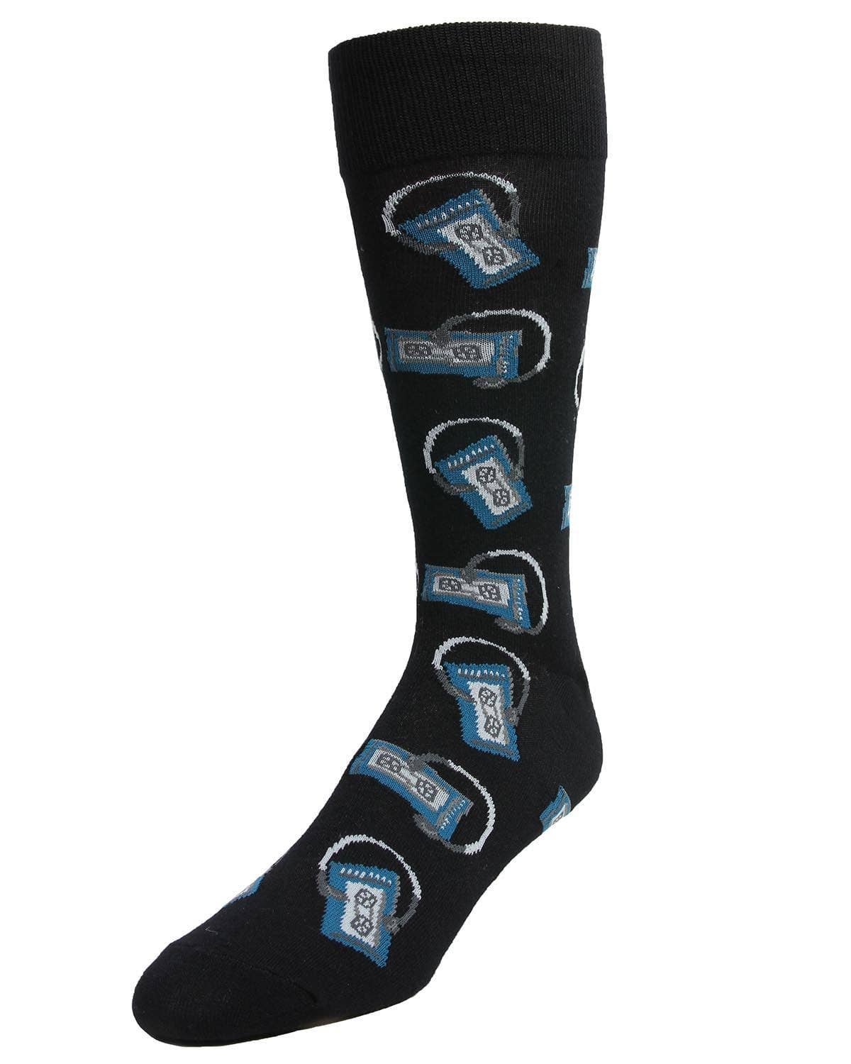 MeMoi Slick Beats Cassette Player Men's Socks: Navy Blazer / 10 13