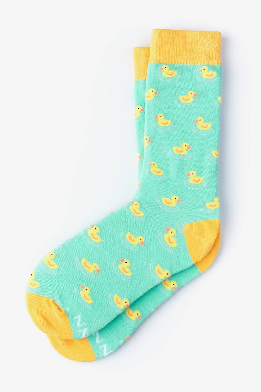Feelin Ducky Sock - Navy Blue Carded Cotton: Mint Green / Sm/Med Alynn