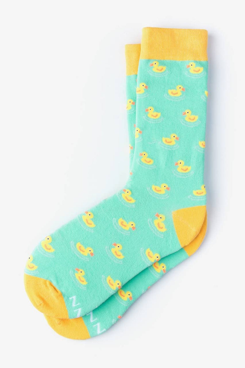 Feelin Ducky Sock - Navy Blue Carded Cotton: Mint Green / Sm/Med Alynn