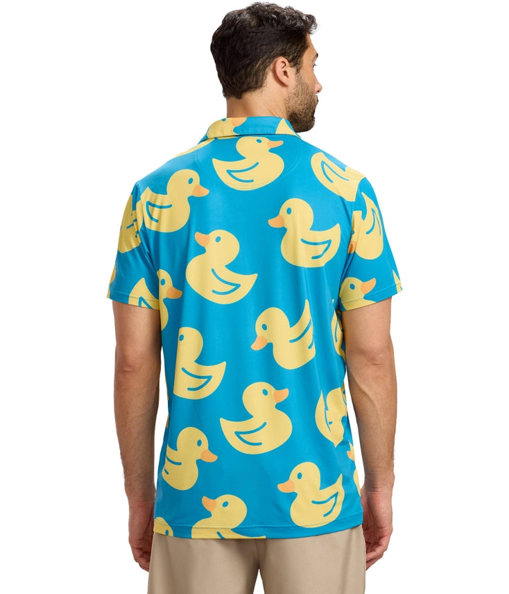 Duckin' Around Men's Golf Polo - Rubber Ducky Golf Shirt