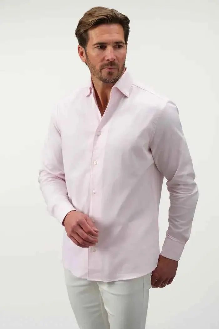 roll collar dress shirt Men's Spread Collar Dress Shirt - White