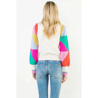 Colorblocked Sleeve Knit Sweater THML