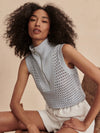 Bains Half Zip Tank - Plien Blue