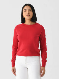 Women's Heart Sleeve Crew Sweater