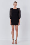 Organza Blouson Mini Dress