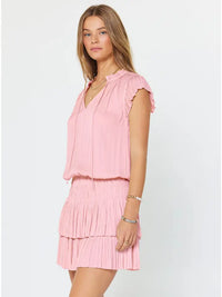 Zoey Pleated Mini Dress - Spanish Pink