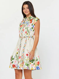 Floral Print Collared Mini Dress