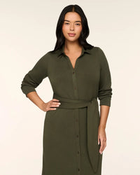 SPANX AirEssentials® Tie-Waist Midi Shirt Dress