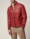 Lucio Leather Jacket- Red