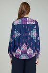 Ornate Border Print Blouse