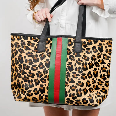 Leopard Hyde Stripe Tote