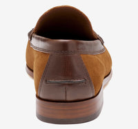 Baldwin Penny Loafer - Snuff Waxed English Suede/Brown Full Grain Leather Johnston & Murphy