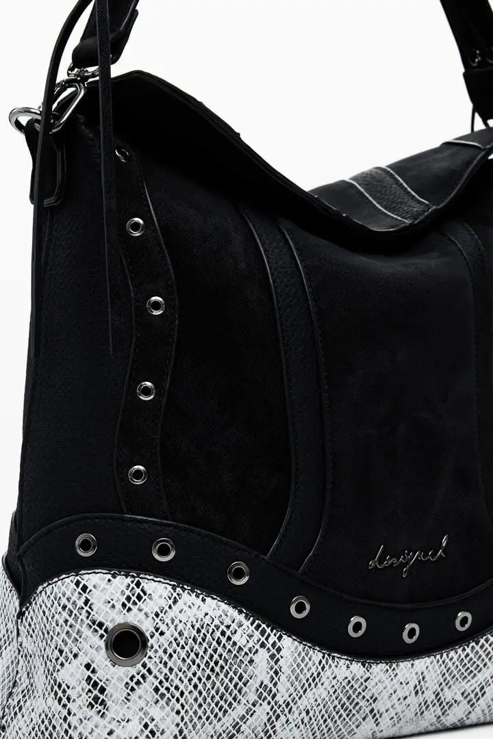 Desigual Snake Print Convertible Backpack – Medium Faux Leather