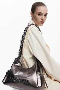 Metallic Medium Ruched Handle Bag Desigual.