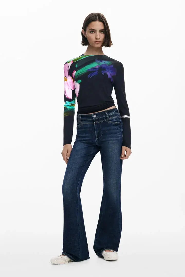 Long-sleeve floral T-shirt Desigual.
