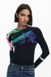 Long-sleeve floral T-shirt Desigual.