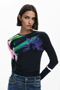 Long-sleeve floral T-shirt Desigual.