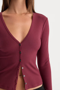 The Rib V Neck Cardigan