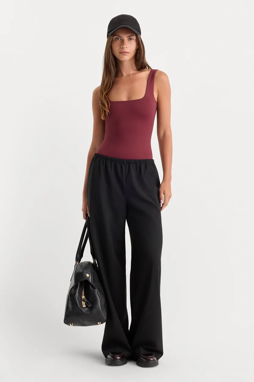 Sculpting Modern Tank Bodysuit - Berry Noir