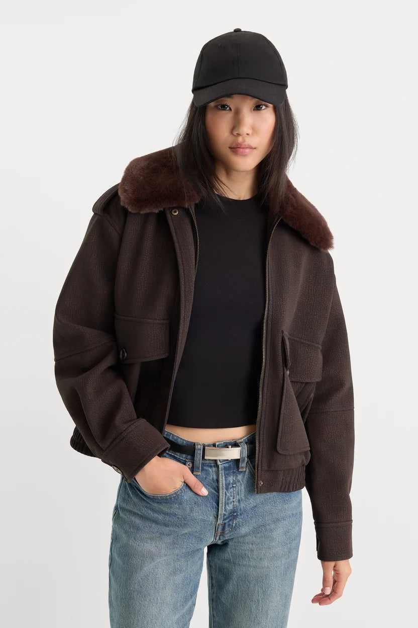 Better Than Leather Bomber Jacket - Espresso