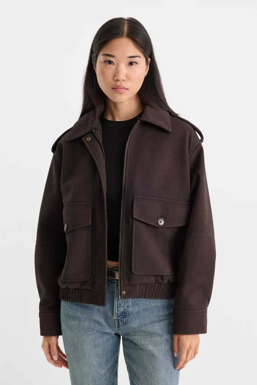 Better Than Leather Bomber Jacket - Espresso