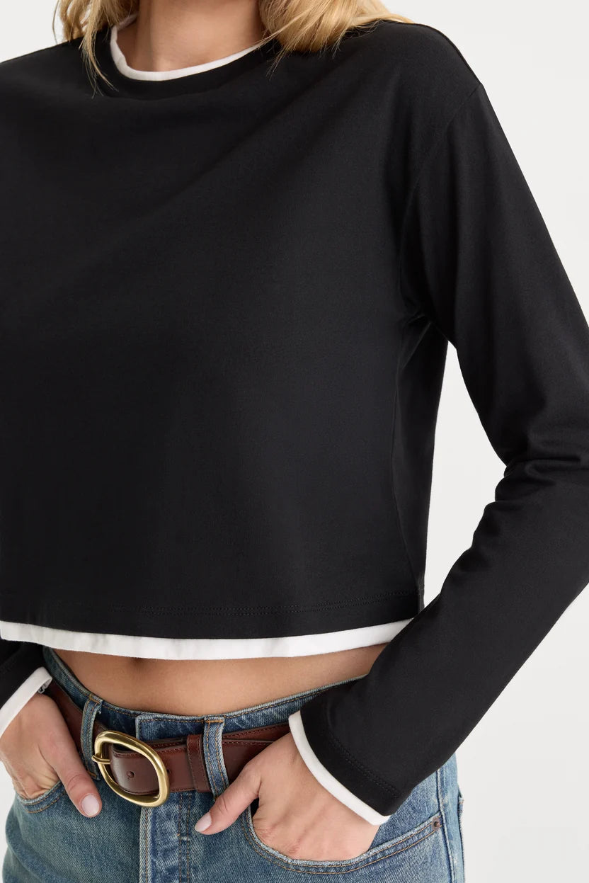 The Long Sleeve Layered Tee - black
