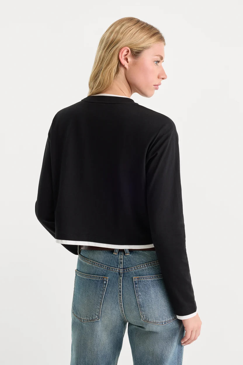 The Long Sleeve Layered Tee - black