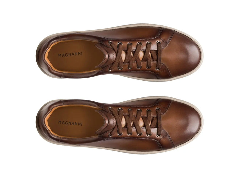 Luxury men’s leather sneaker with cupsole and slip-on design