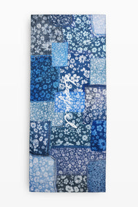 Rectangular denim patch scarf