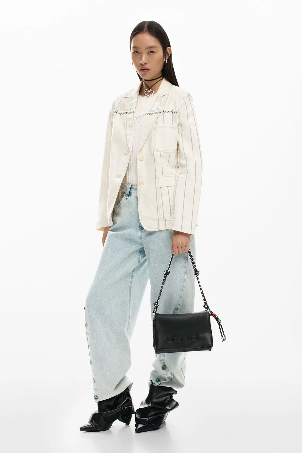 Medium Faux Leather Bag with Interchangeable Strap & Charms