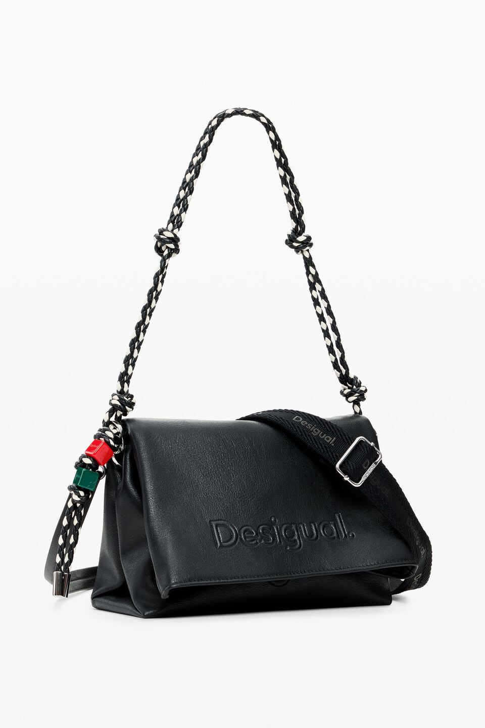 Medium Faux Leather Bag with Interchangeable Strap & Charms