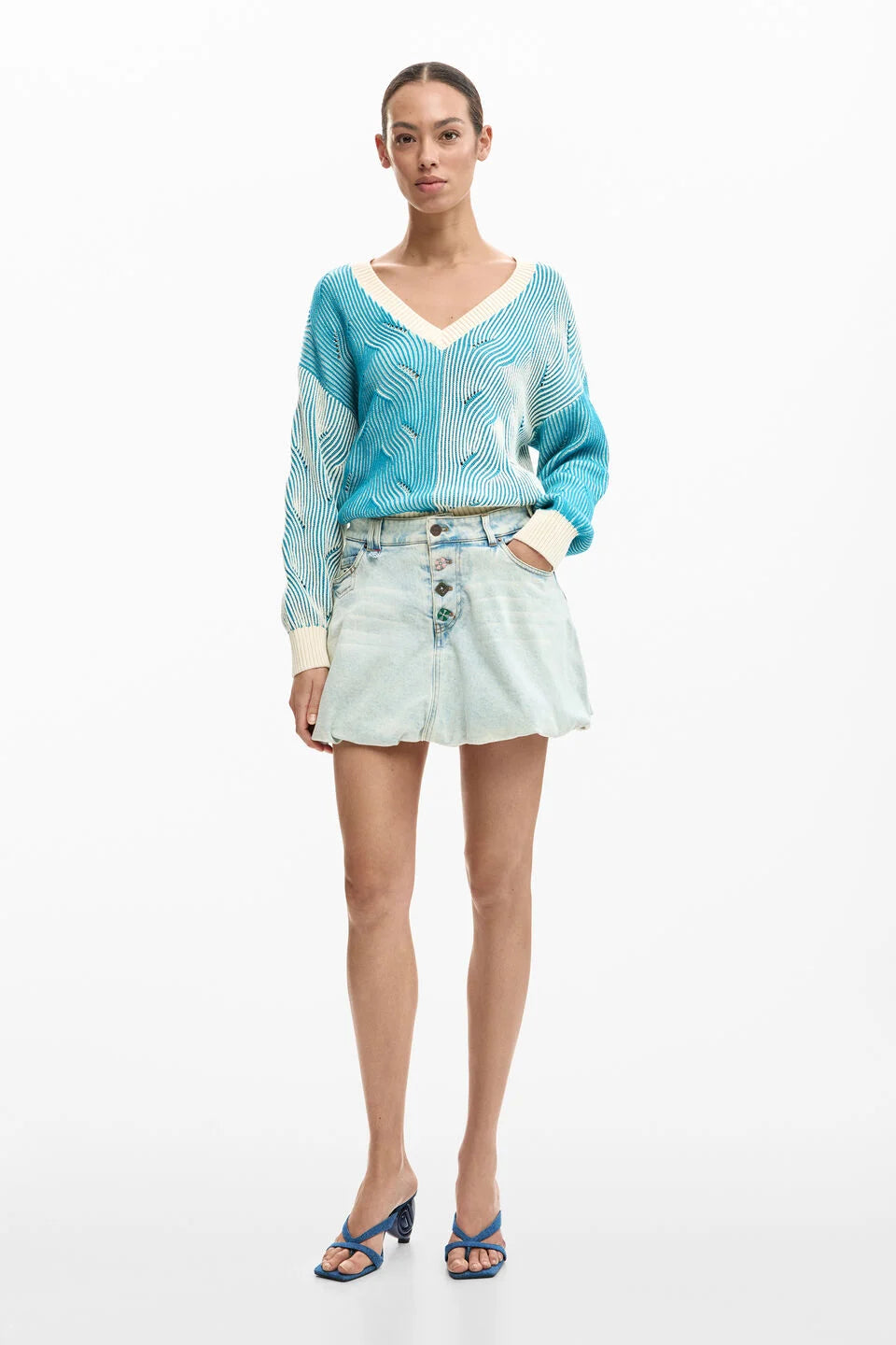 Bubble Hem Mini Skirt