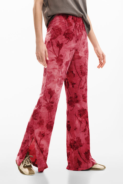 Embroidered flower trousers