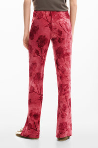 Embroidered flower trousers