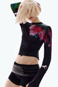 Pixelated flower T-shirt