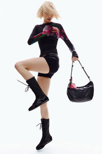 Pixelated flower T-shirt