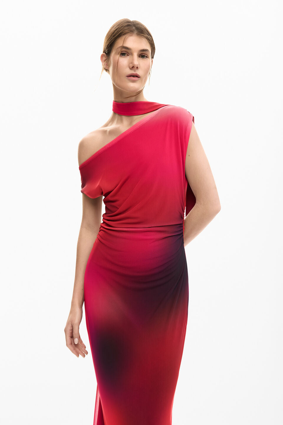 Asymmetric Draped Dress