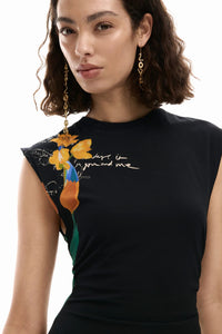 Asymmetric floral dress